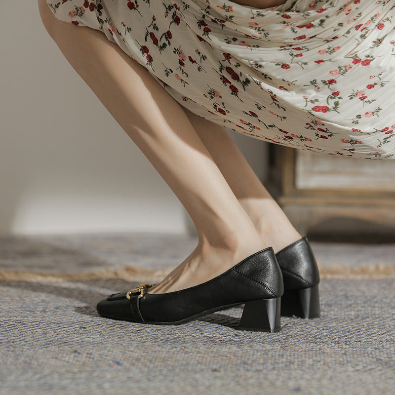 Elegant Square Toe Heels by Elizabeth Ainsley