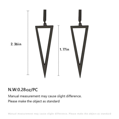 Black Geometric Triangle Drop Earrings