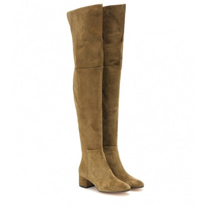 Madlenka | Suede Over-the-Knee Orthopedic Block-Heel Boots