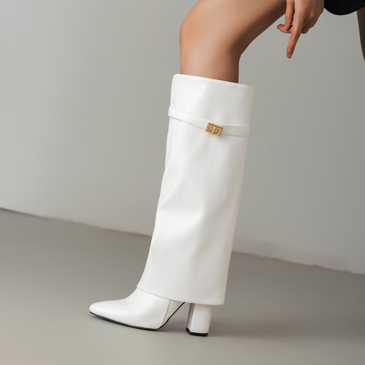 Elizabeth Ainsley Mid-Calf Boots - Pointed Toe & Buckles