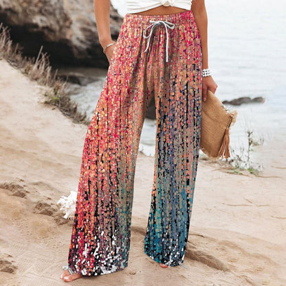 Boho Botanical Elizabeth Ainsley Women's Wide-Leg Pants