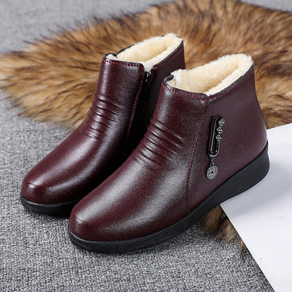 Elizabeth Ainsley Fleece-Lined Leather Shoes - Flat Comfort