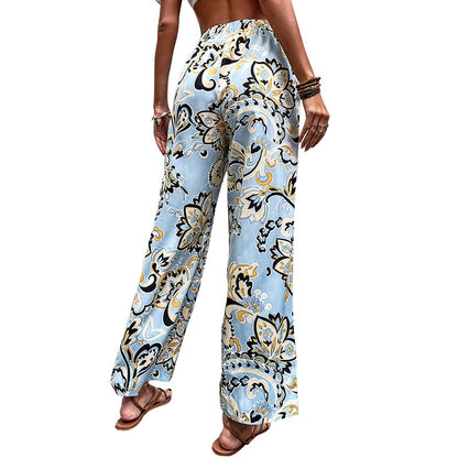 Floral Print Straight-Leg Pants by Elizabeth Ainsley