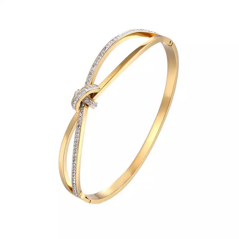 Multi-Band Crystal Detail Bracelet with Elegant Layered Design