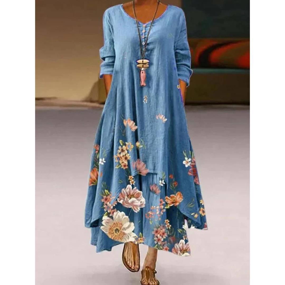 Artistic Floral Swing Dress by Elizabeth Ainsley