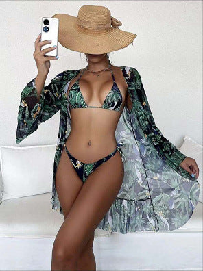 Tropical Print Elizabeth Ainsley Bikini Kimono Set