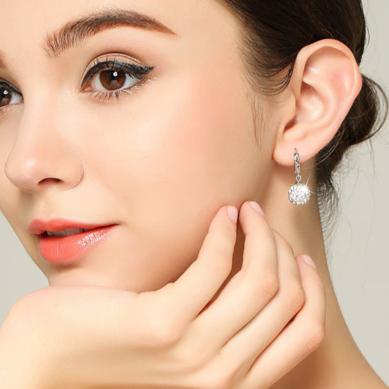 Sparkling Rhinestone Drop Hoop Earrings