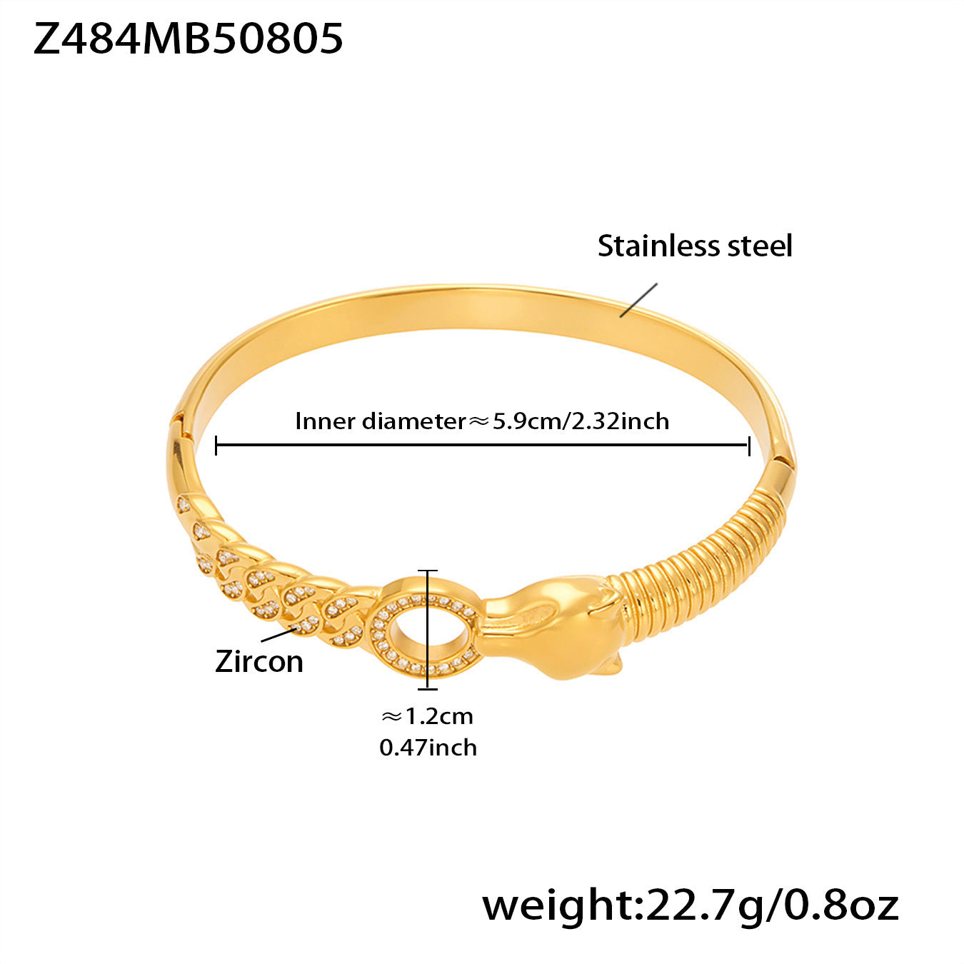 Statement Cuff Bracelet with Sculptural Open-End Design