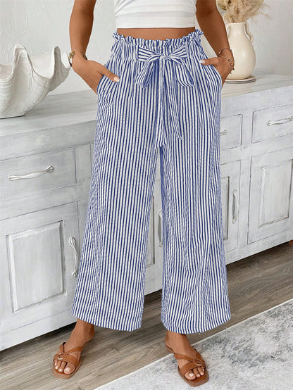 Striped Straight-Leg Pants by Elizabeth Ainsley