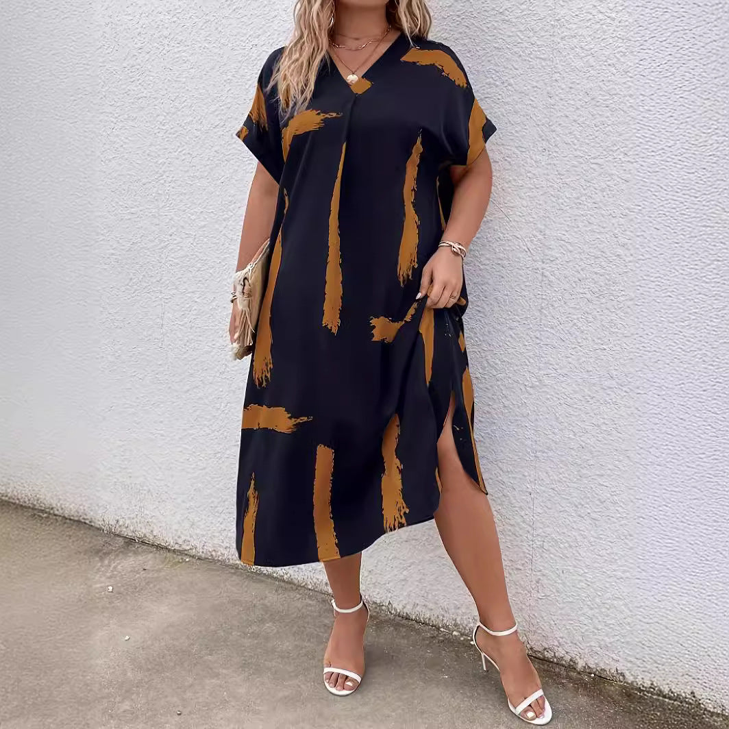 Modern Geometric Elizabeth Ainsley Dolman Maxi Dress