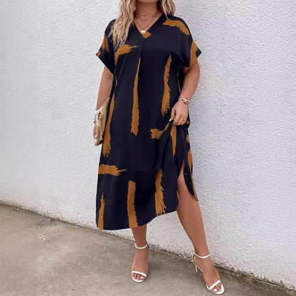 Modern Geometric Elizabeth Ainsley Dolman Maxi Dress