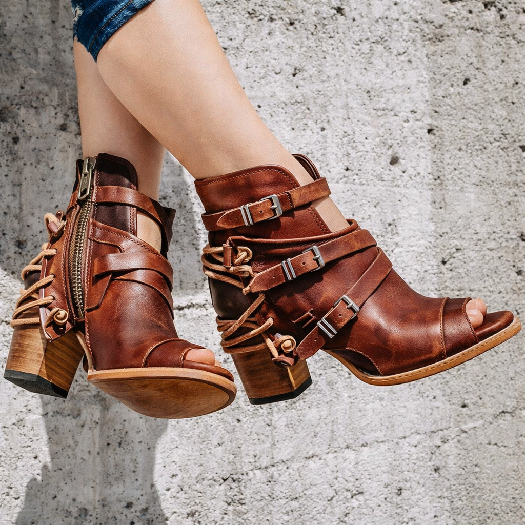 Elizabeth Ainsley Wedge Sandals - Roman Style Comfort