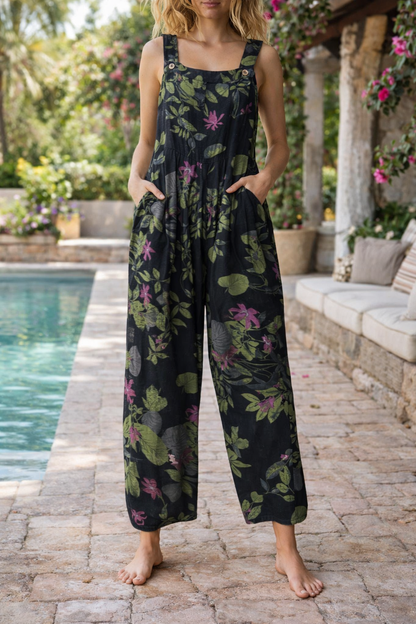 Floral Patchwork Elizabeth Ainsley Suspender Jumpsuit