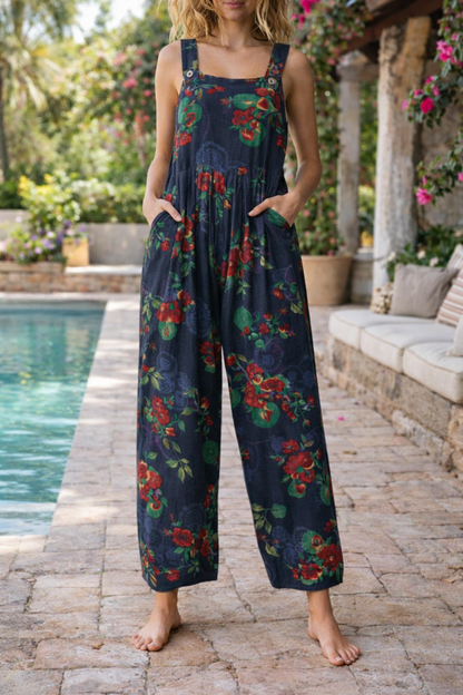 Floral Patchwork Elizabeth Ainsley Suspender Jumpsuit