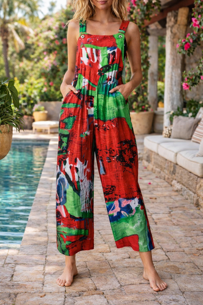 Floral Patchwork Elizabeth Ainsley Suspender Jumpsuit
