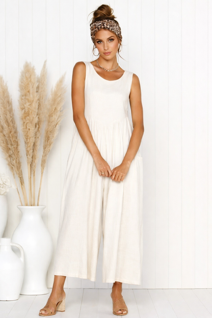 Chic Solid Color Vest Jumpsuit by Elizabeth Ainsley