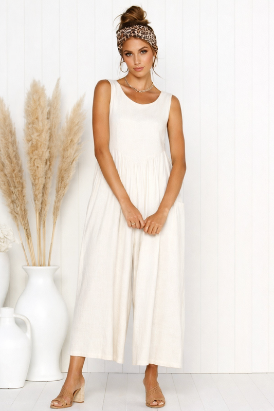Chic Solid Color Vest Jumpsuit by Elizabeth Ainsley