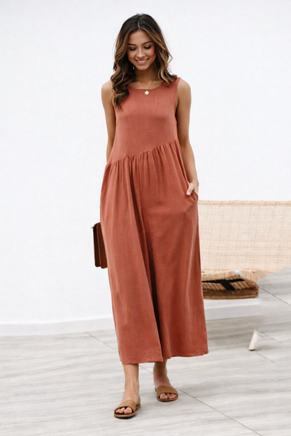 Chic Solid Color Vest Jumpsuit by Elizabeth Ainsley