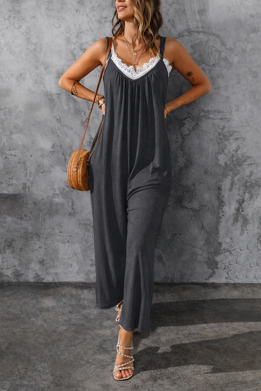 Relaxed Fit Elizabeth Ainsley Suspender Jumpsuit