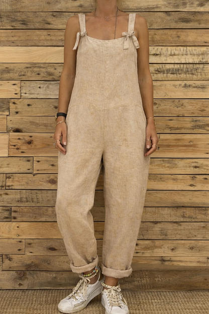 Relaxed Cotton Linen Jumpsuit by Elizabeth Ainsley