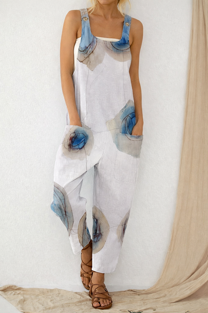 Artful Print Elizabeth Ainsley Loose Jumpsuit Trousers