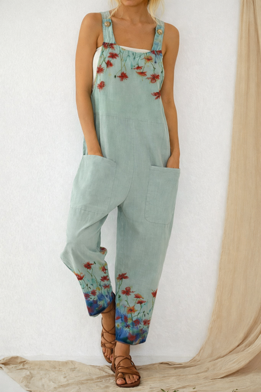 Artful Print Elizabeth Ainsley Loose Jumpsuit Trousers