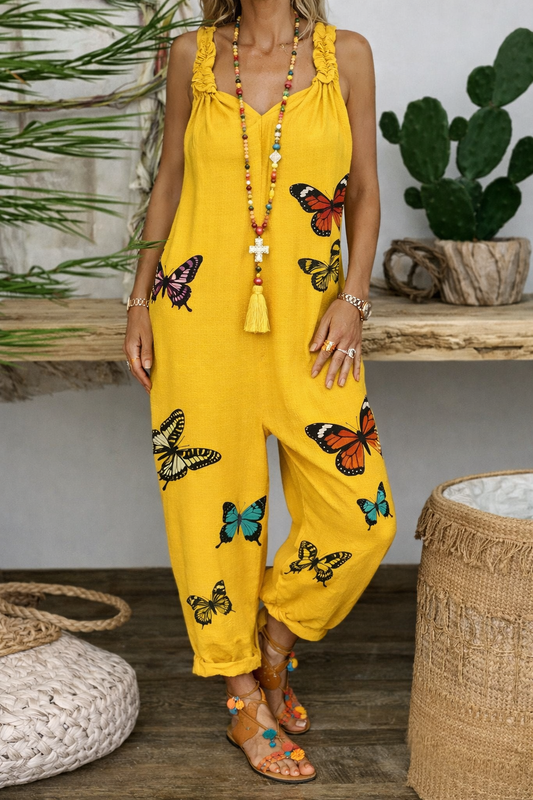 Vibrant Butterfly Elizabeth Ainsley Jumpsuit