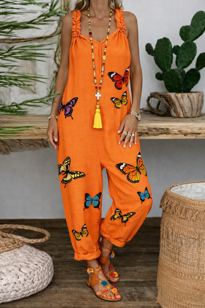 Vibrant Butterfly Elizabeth Ainsley Jumpsuit