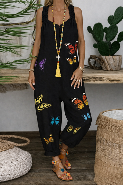 Vibrant Butterfly Elizabeth Ainsley Jumpsuit