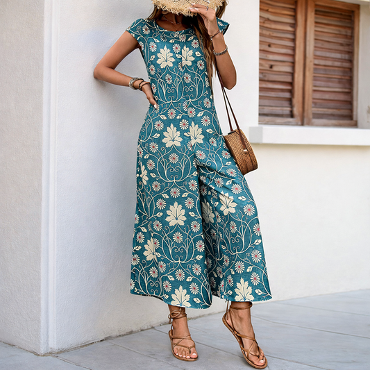 Floral Wide Leg Jumpsuit by Elizabeth Ainsley