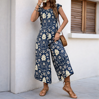 Floral Wide Leg Jumpsuit by Elizabeth Ainsley