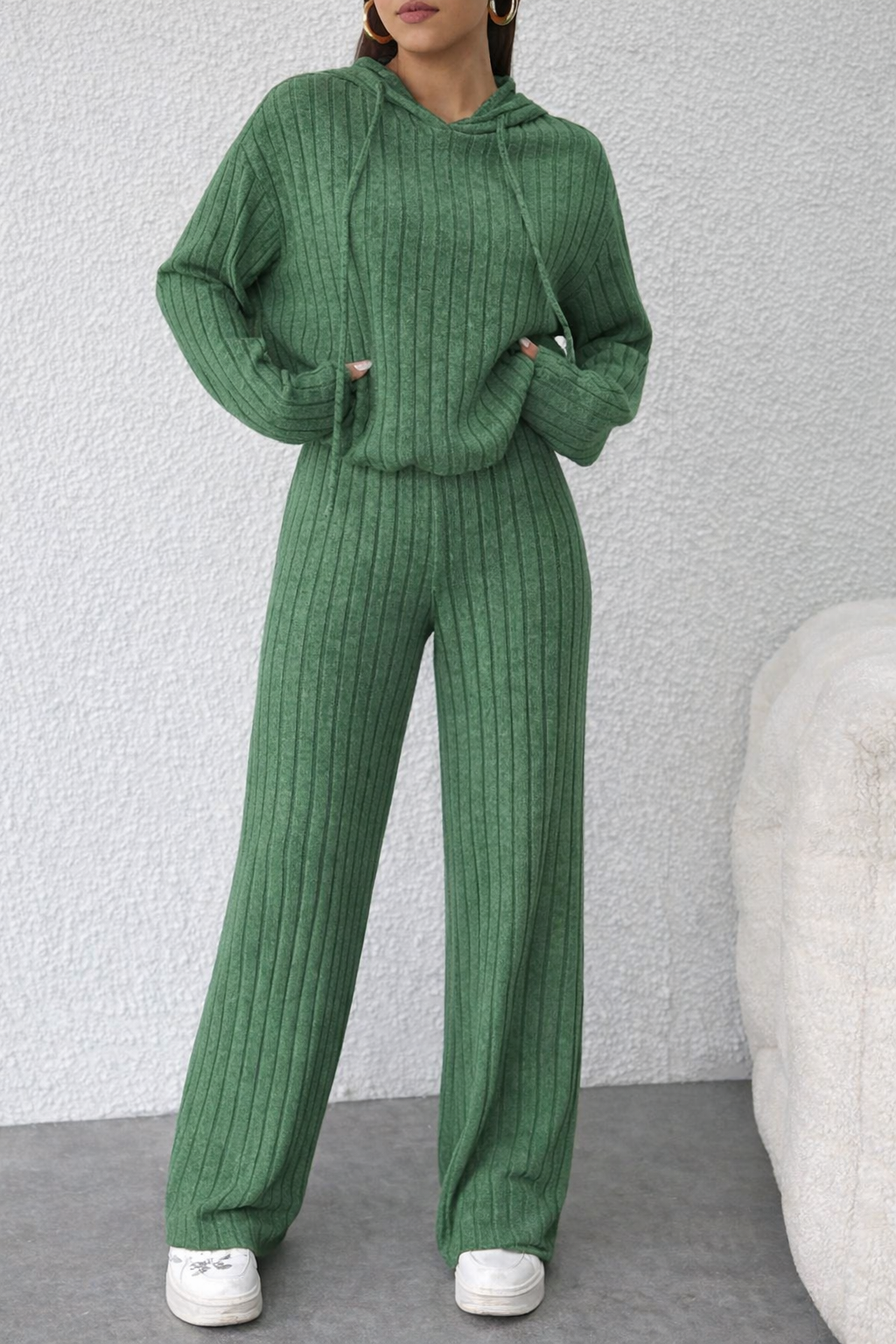 Cozy Striped Elizabeth Ainsley Hoodie Lounge Set