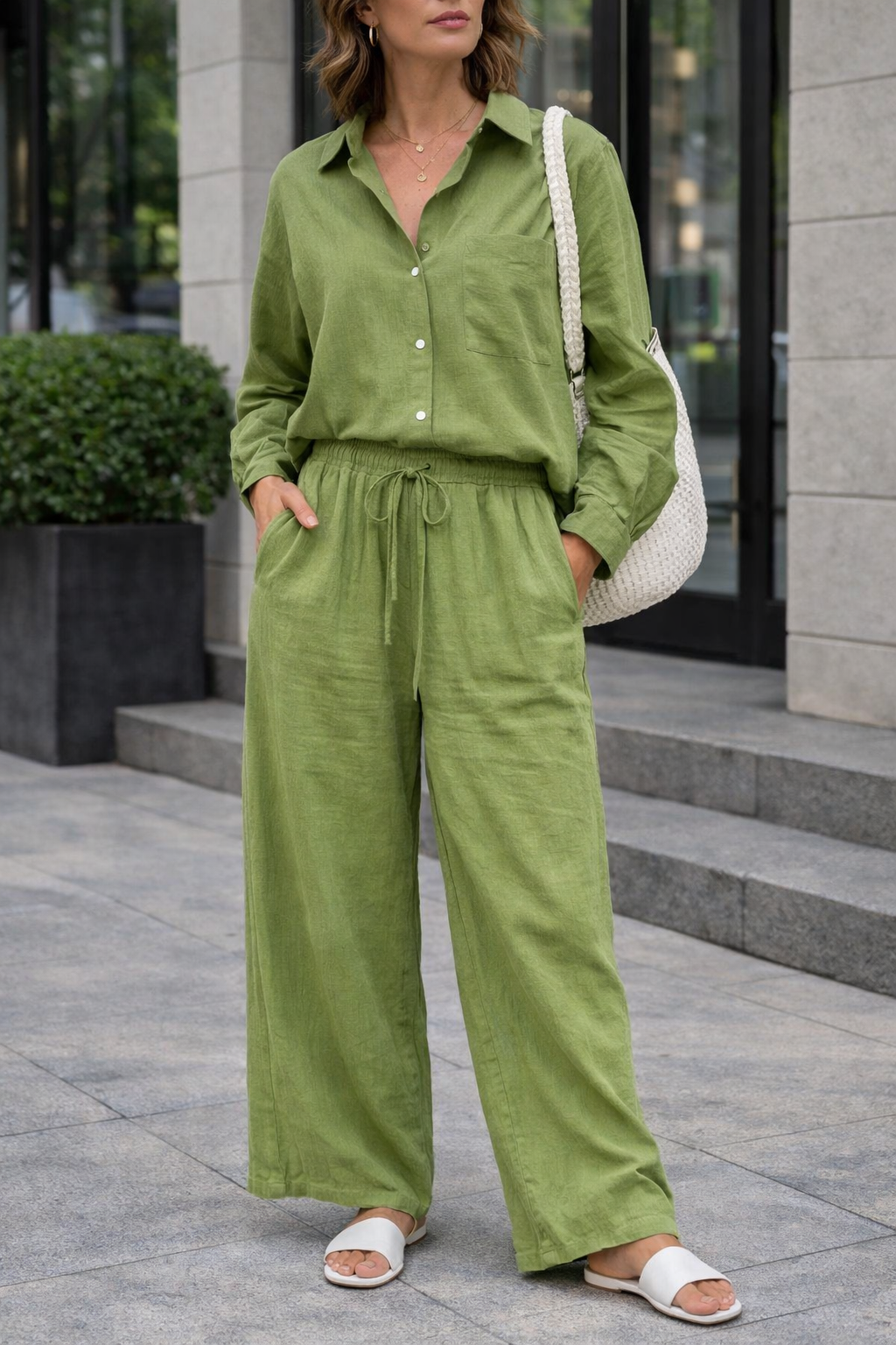 Relaxed Cotton Linen Set by Elizabeth Ainsley