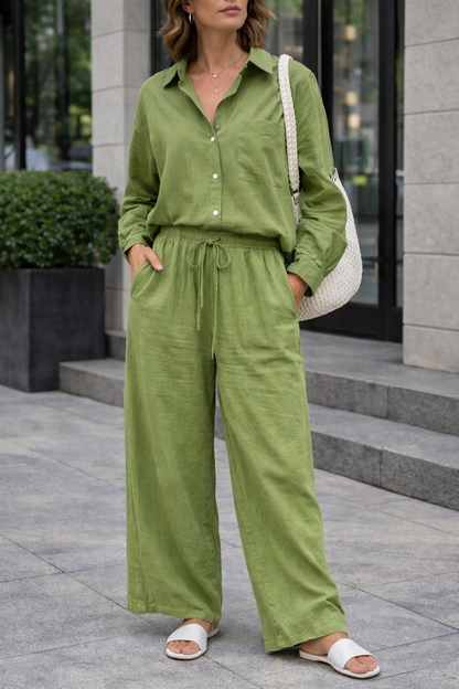 Relaxed Cotton Linen Set by Elizabeth Ainsley