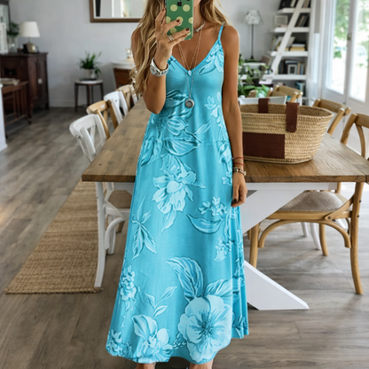 Floral Low-Cut Maxi Dress by Elizabeth Ainsley