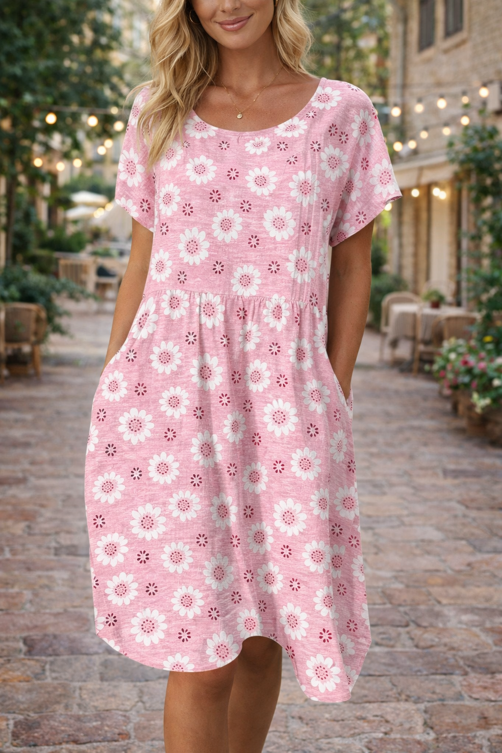 Floral Cotton Blend Dress Elizabeth Ainsley Summer