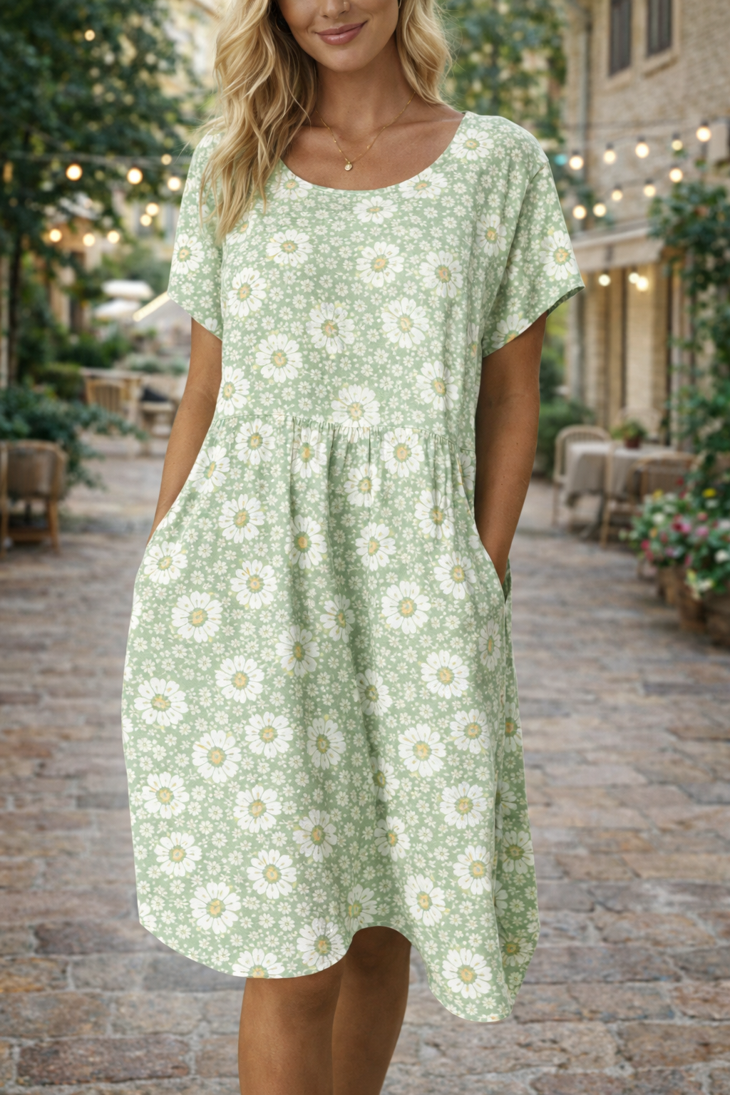 Floral Cotton Blend Dress Elizabeth Ainsley Summer