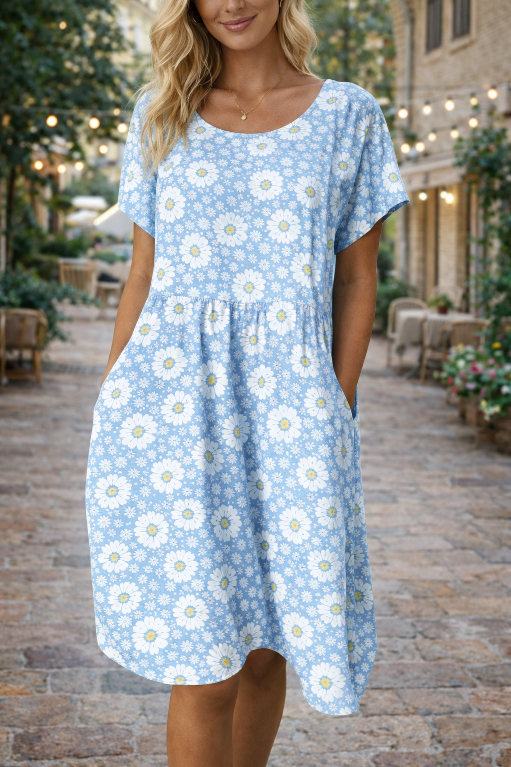 Floral Cotton Blend Dress Elizabeth Ainsley Summer