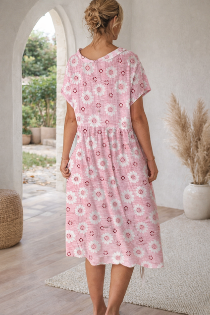 Floral Cotton Blend Dress Elizabeth Ainsley Summer