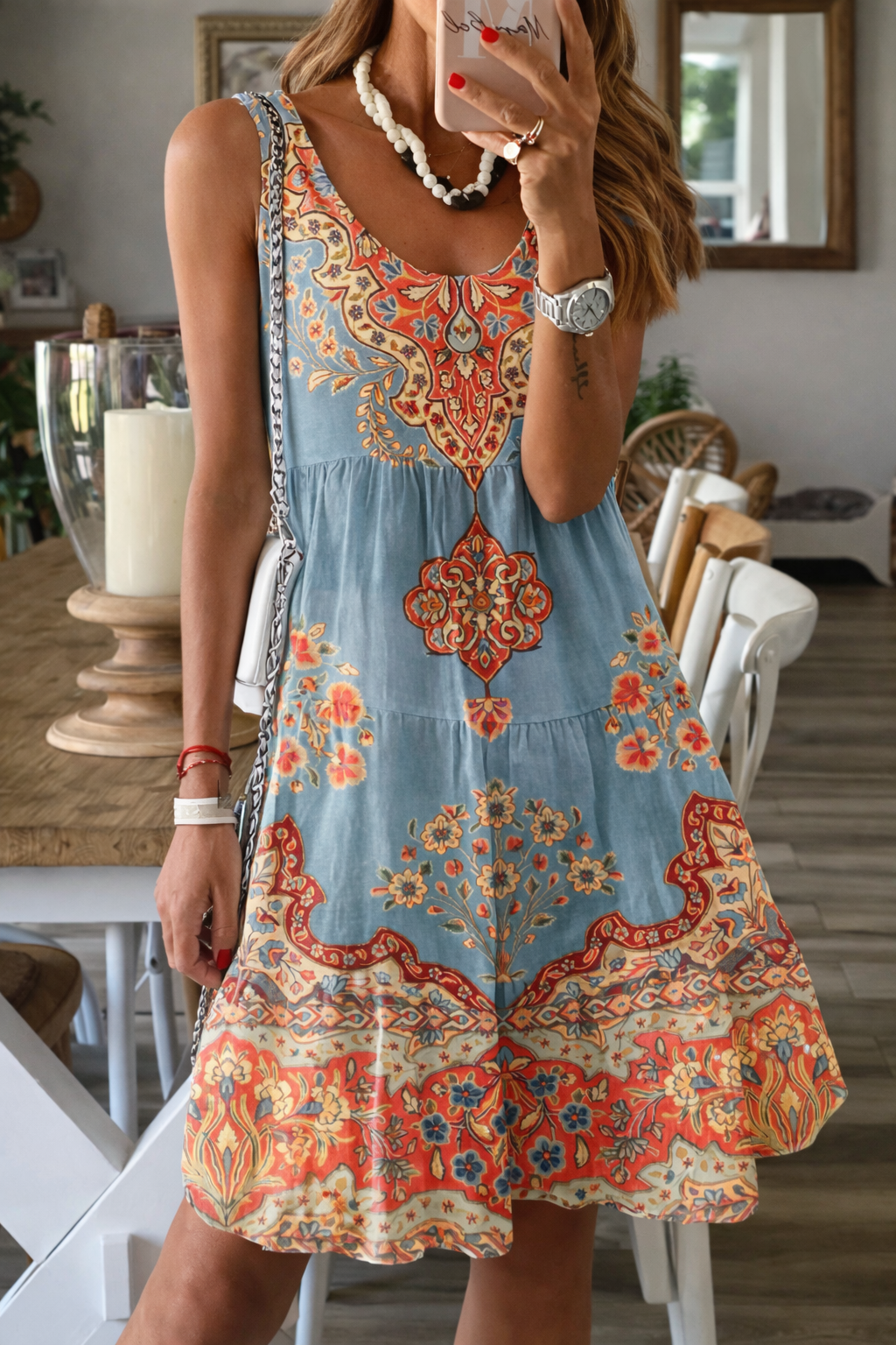 Floral Print Elizabeth Ainsley Summer Sleeveless Dress