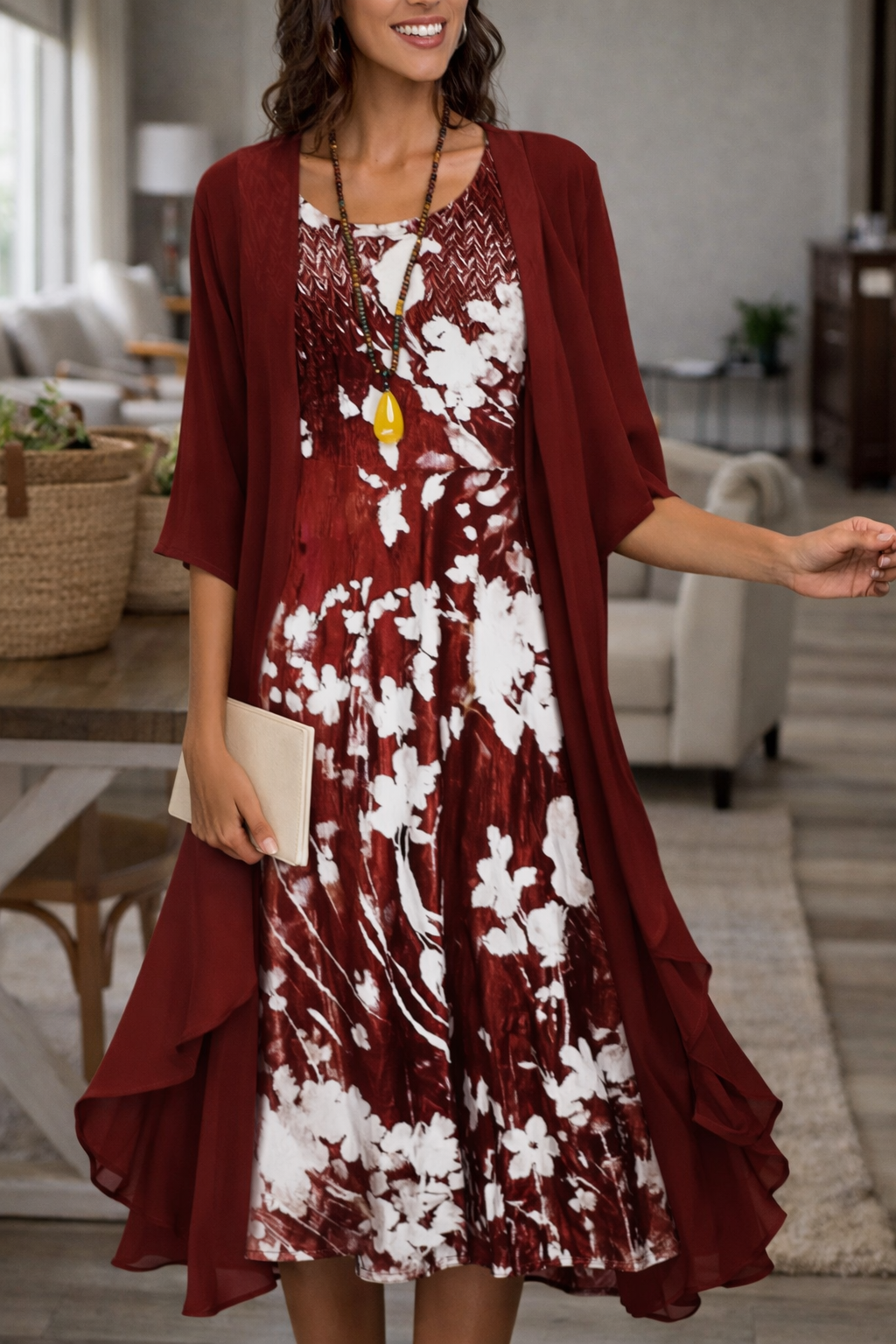 Elegant Chiffon Two-Piece Dress Set by Elizabeth Ainsley