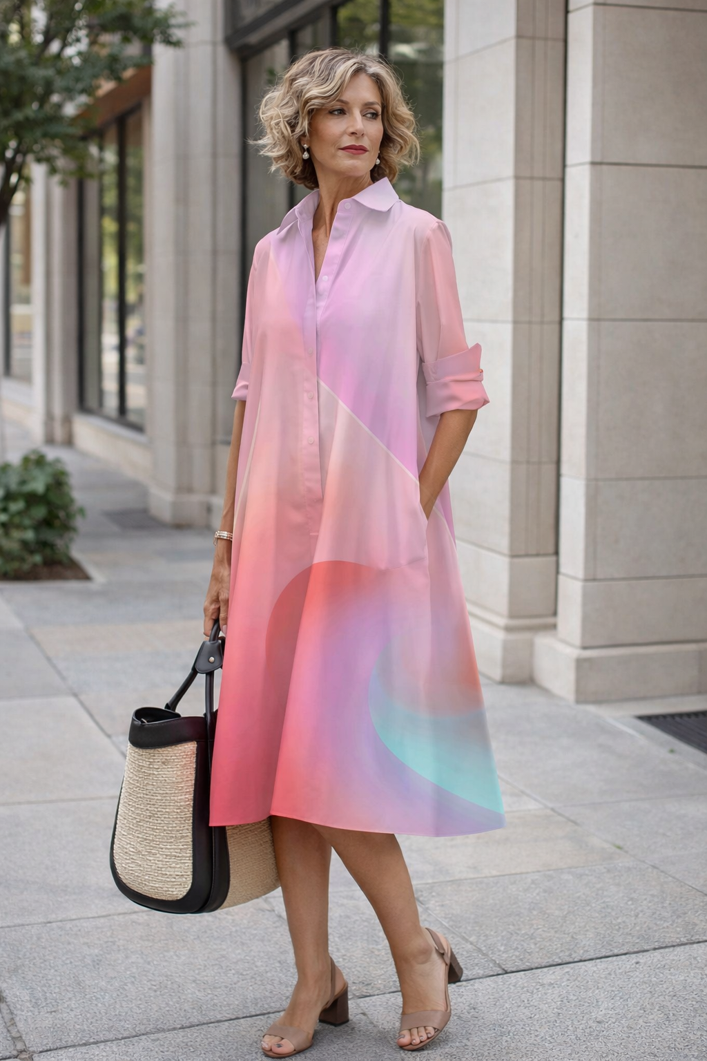 Vibrant Summer Shirt Dress by Elizabeth Ainsley