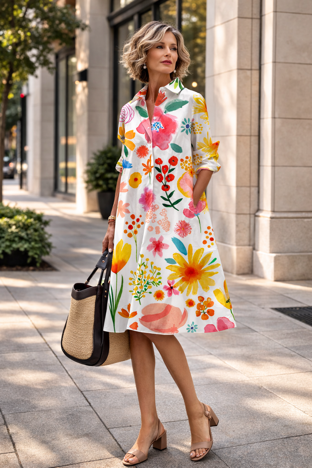 Vibrant Summer Shirt Dress by Elizabeth Ainsley