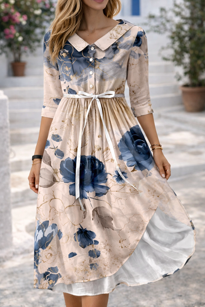 Elegant Floral Elizabeth Ainsley Summer Dress