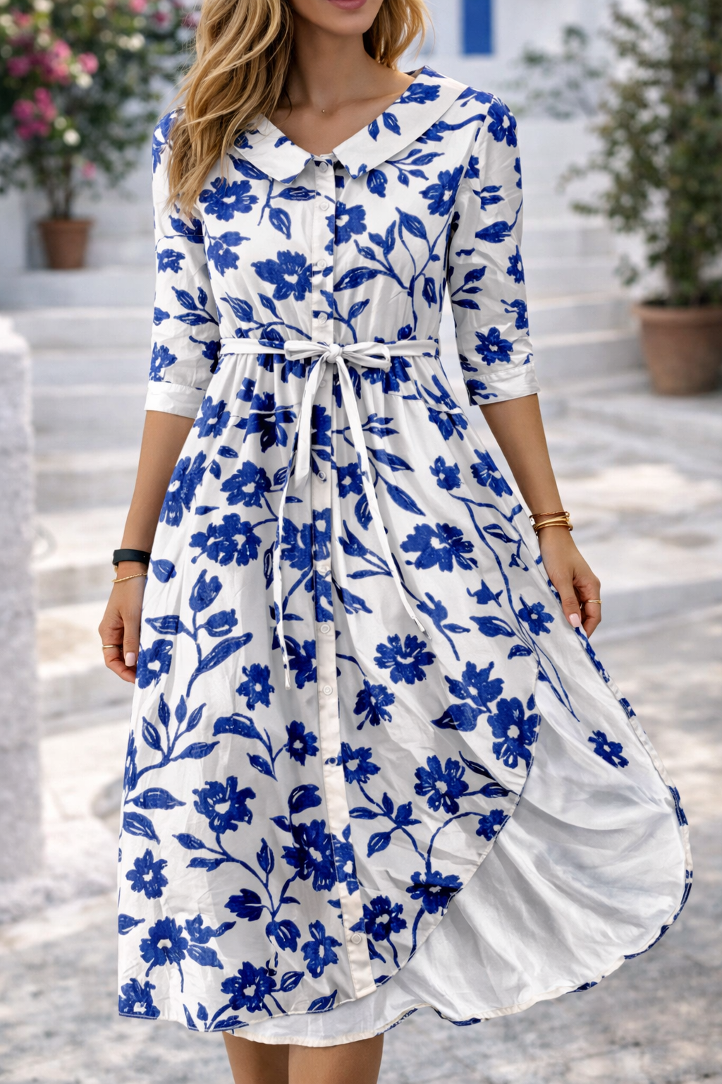 Elegant Floral Elizabeth Ainsley Summer Dress