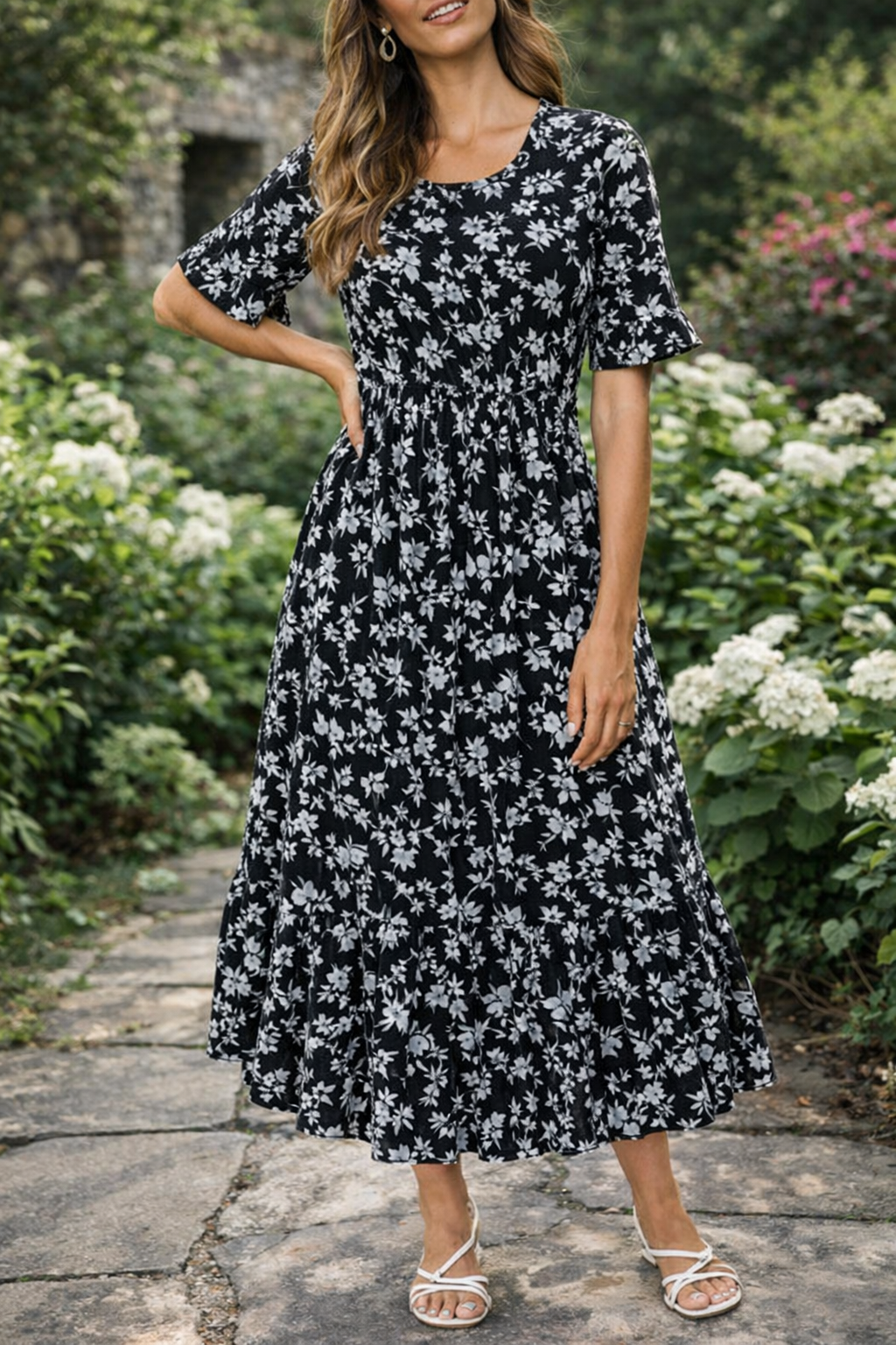 Floral Midi Elizabeth Ainsley Summer Dress