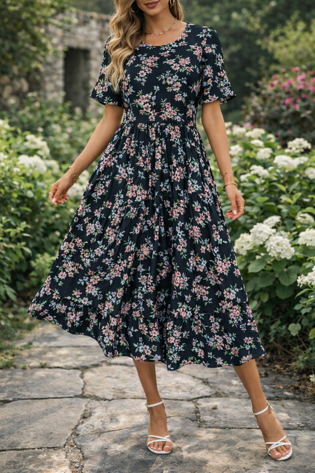 Floral Midi Elizabeth Ainsley Summer Dress