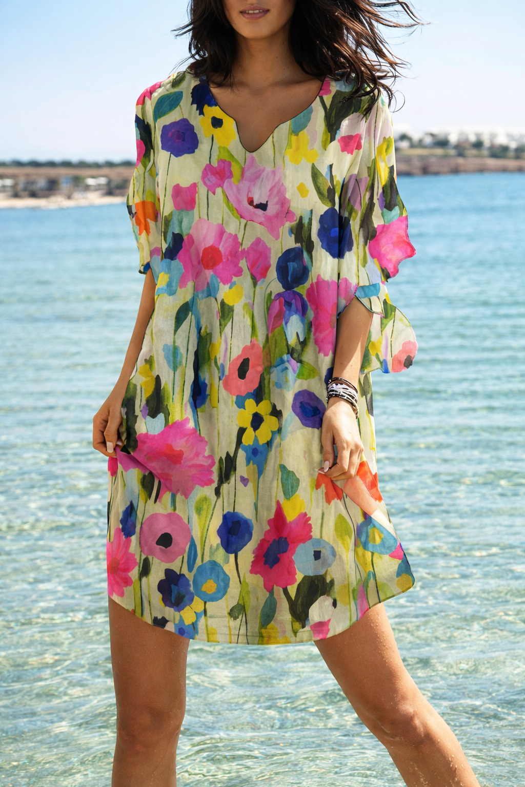 Fresh Floral Elizabeth Ainsley Summer Vacation Dress