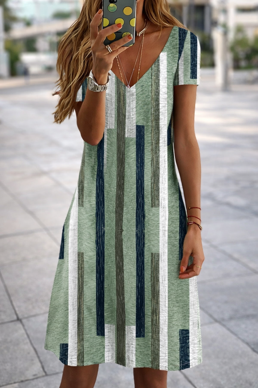 Chic V-Neck Plus Size Dress by Elizabeth Ainsley