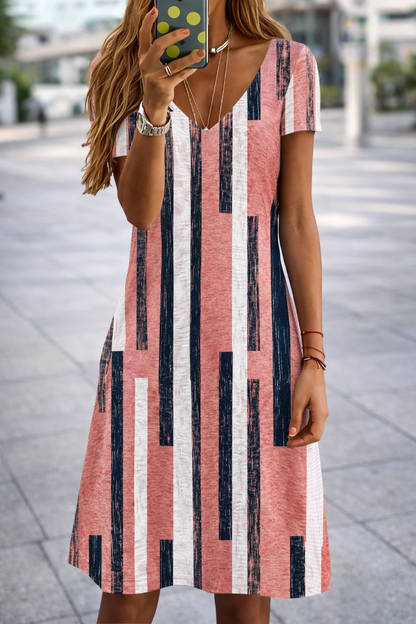 Chic V-Neck Plus Size Dress by Elizabeth Ainsley